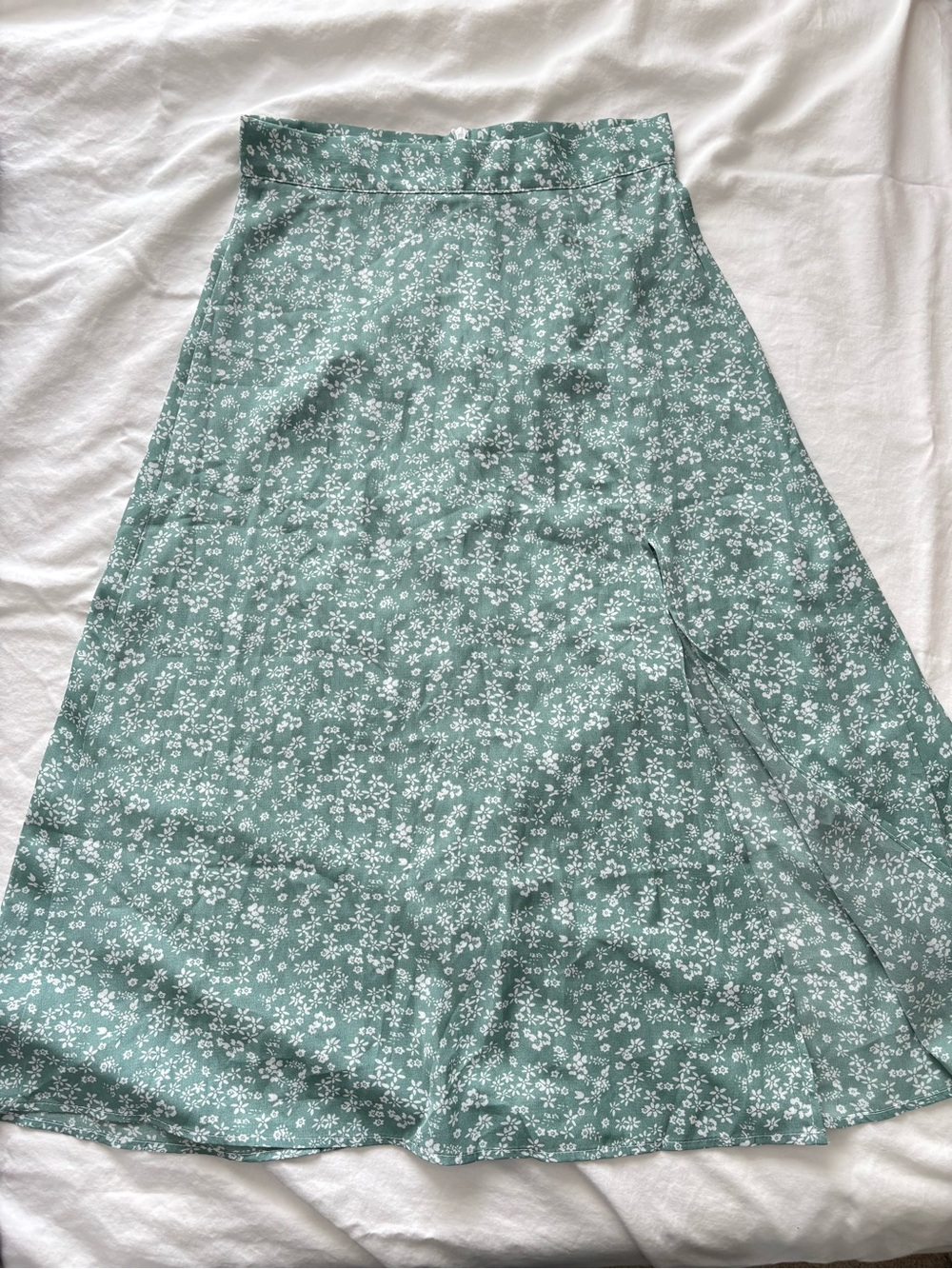 green midi skirt